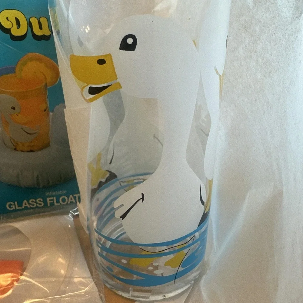 Vintage Inflatable Ducky Floating Pool Glass Caddy Floating Drink Holder NEW NOS